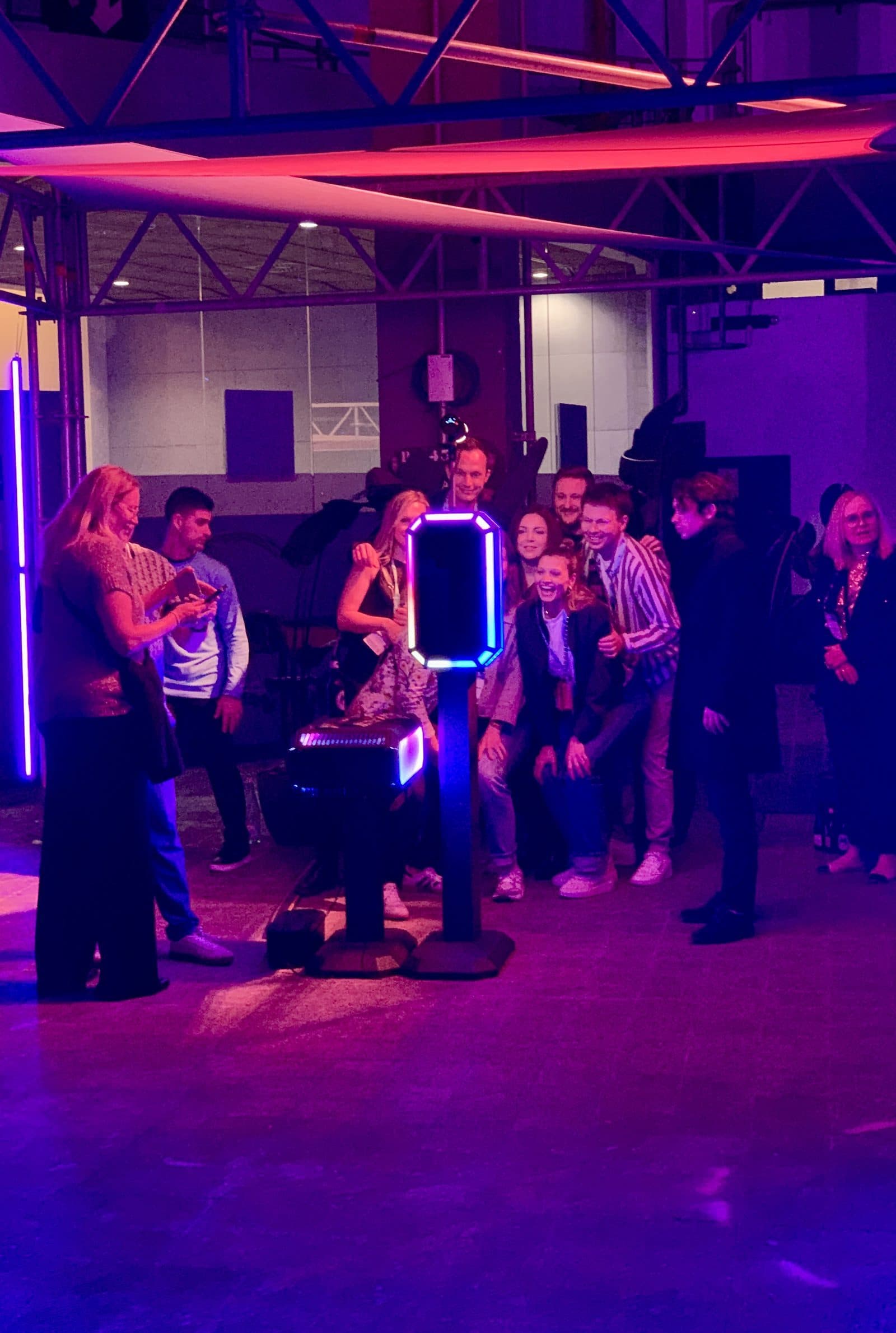 Fotomatón LED durante un evento corporativo