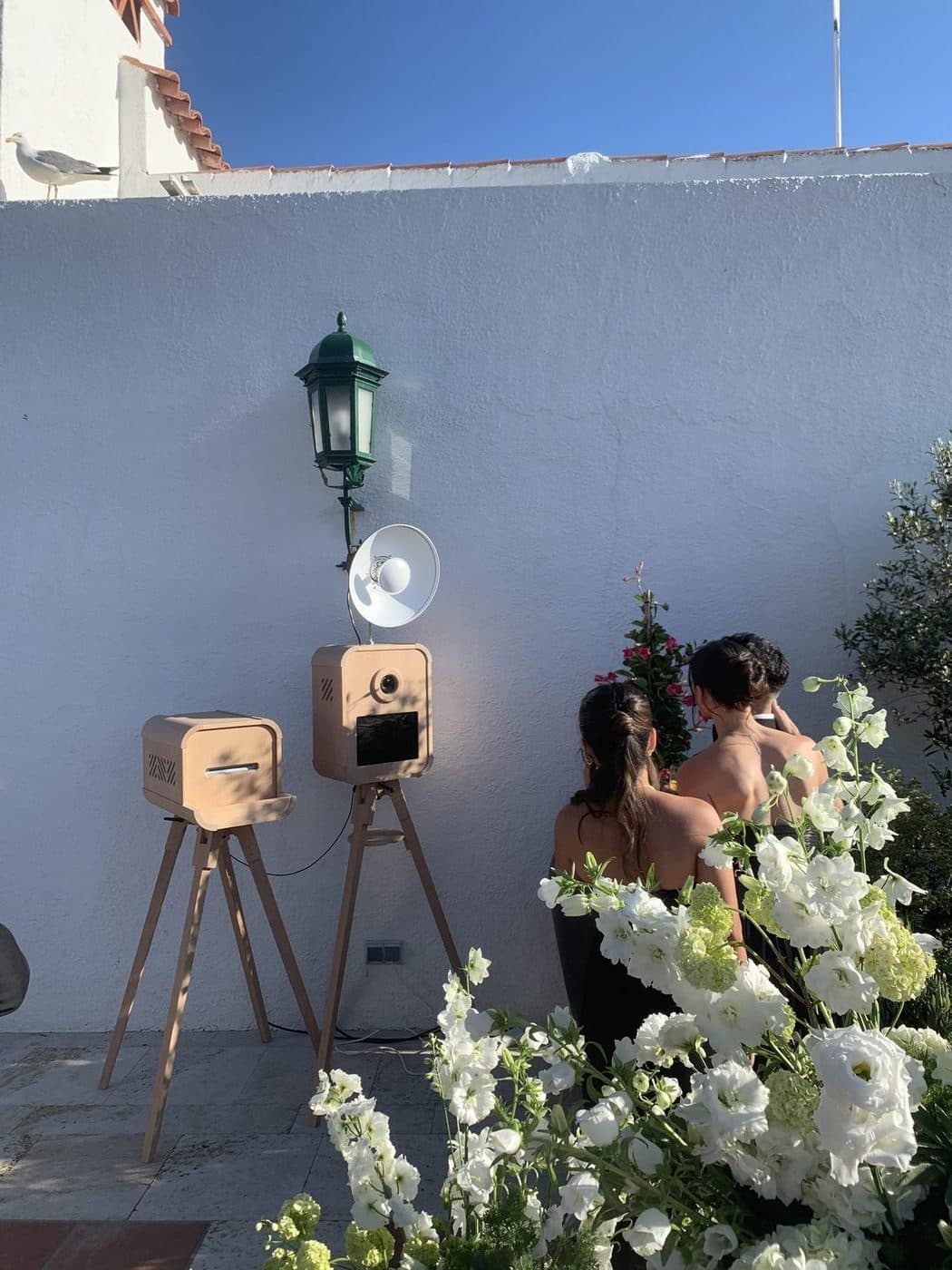 Fotomatón vintage en una boda al aire libre