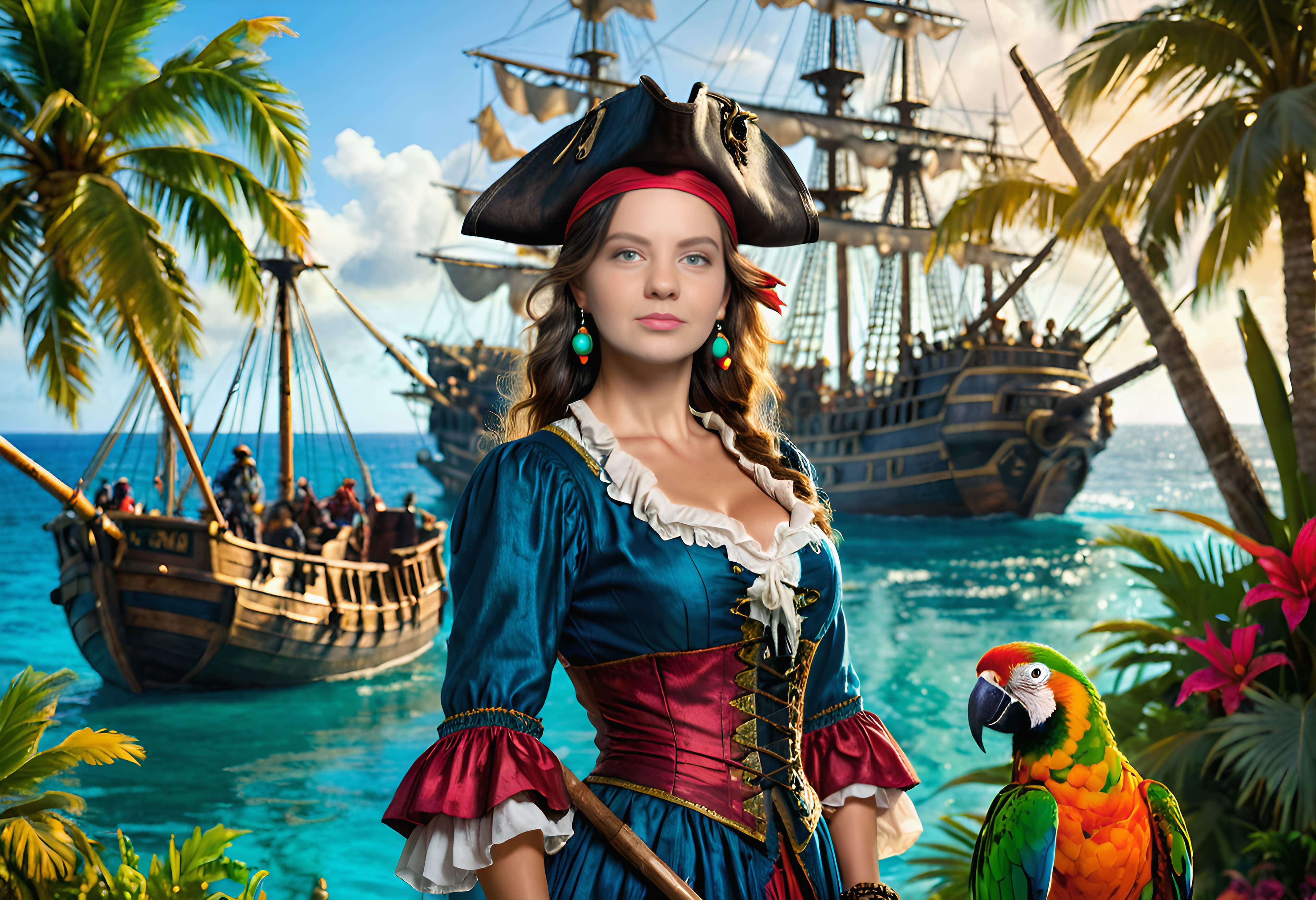 AI photo booth result with Pirates theme