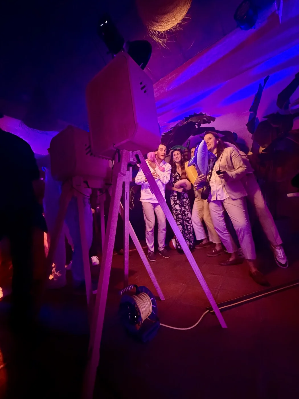 Fotomatón vintage en una boda al aire libre